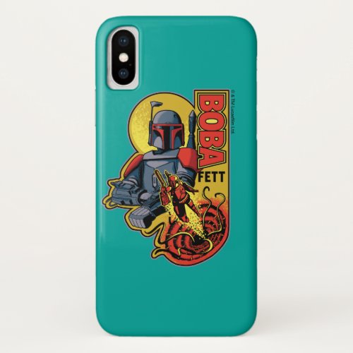 Retro Boba Fett Sarlacc Graphic Badge iPhone X Case