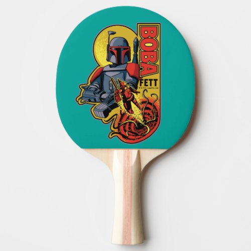 Retro Boba Fett Sarlacc Graphic Badge Ping Pong Paddle