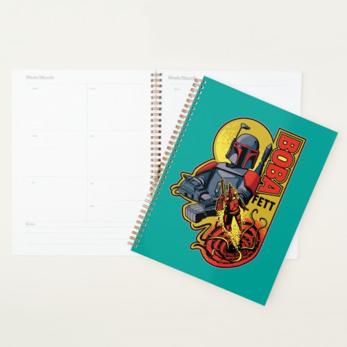 Retro Boba Fett Sarlacc Graphic Badge Planner