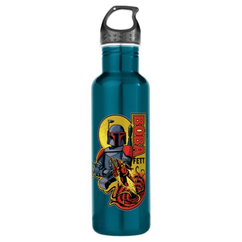 Retro Boba Fett Sarlacc Graphic Badge Stainless Steel Water Bottle