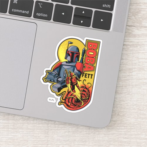 Retro Boba Fett Sarlacc Graphic Badge Sticker