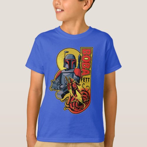 Retro Boba Fett Sarlacc Graphic Badge T_Shirt