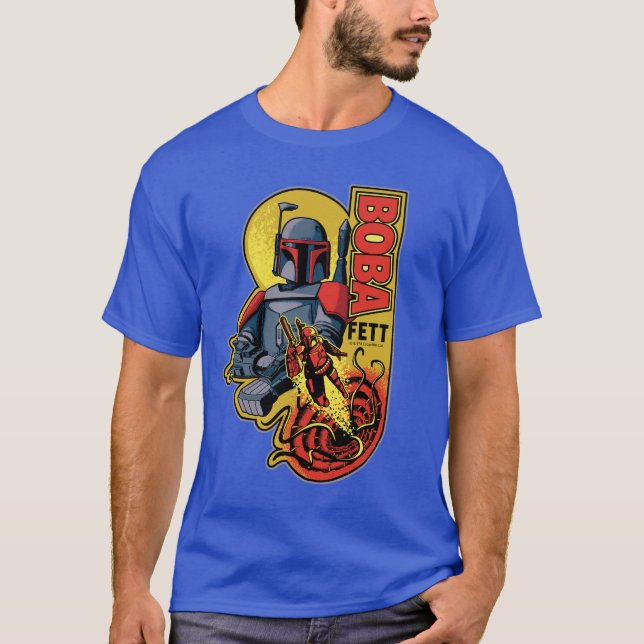 Retro Boba Fett Sarlacc Graphic Badge T-Shirt (Front)