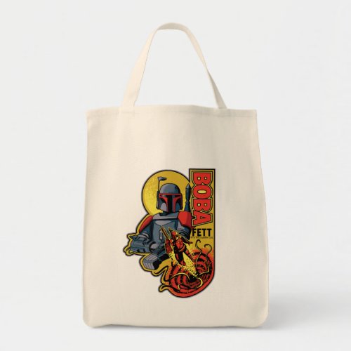 Retro Boba Fett Sarlacc Graphic Badge Tote Bag