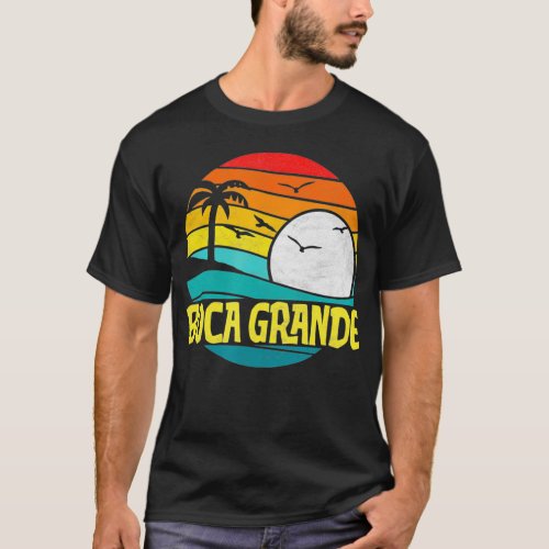 Retro Boca Grande Beach Sun  Surf 80s Graphic T_Shirt