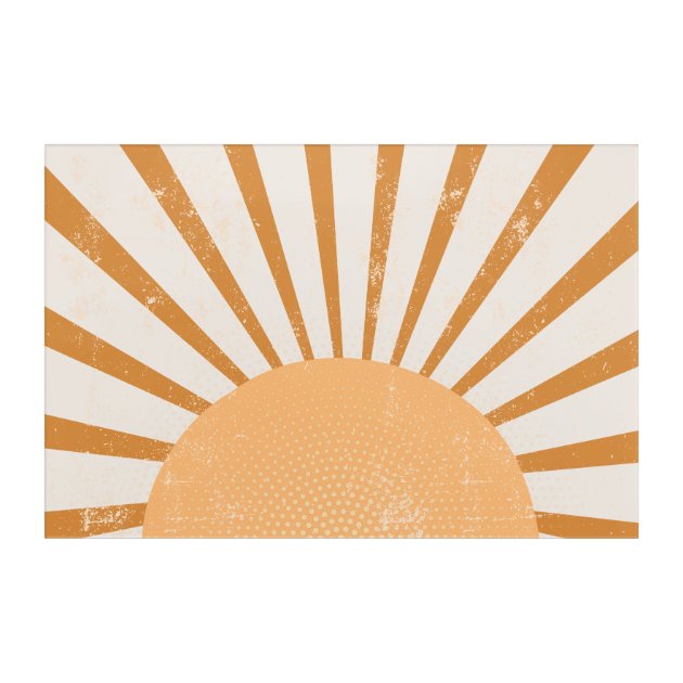 Retro Bohem Sun Burst Sunset Acrylic Print