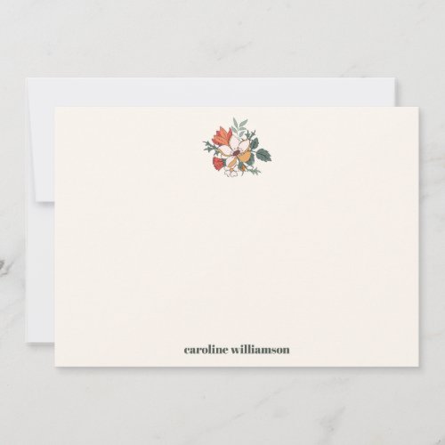 Retro Bohemian Floral Nouveau Bridal Shower Custom Thank You Card