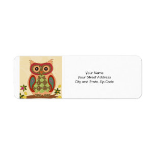 Retro Bohemian Owl Label
