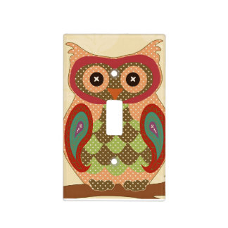 Retro Bohemian Owl Light Switch Cover