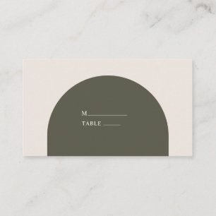 Retro Bohemian Sage Green Rustic Arch Wedding Place Card