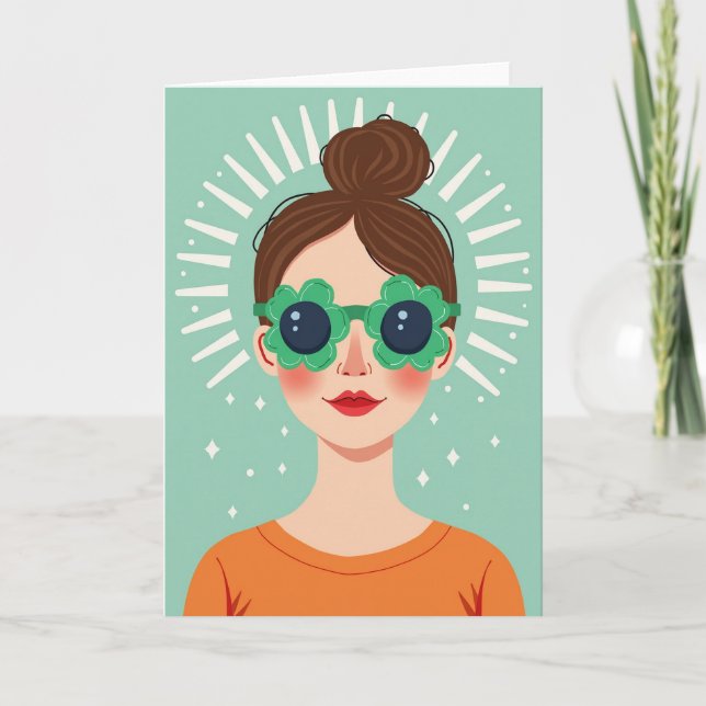 Retro Bohemian Woman Card (Front)