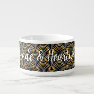 Retro Boho Arch Chili Bowl with Editable Text