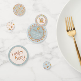 Retro Boho Baby Shower Hello Baby Party Decor Confetti