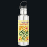 Retro Boho Blooming Flowers Inspiration Quote Stainless Steel Water Bottle<br><div class="desc">This Retro Boho Blooming Flowers Inspiration Quote stainless steel water bottle perfect for those who love flowers and the freedom of self discovery.</div>