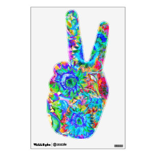 Retro boho blue purple pink flowers wall sticker