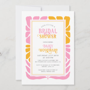 Retro Boho Bold Floral Bridal ShowerInvitation Invitation