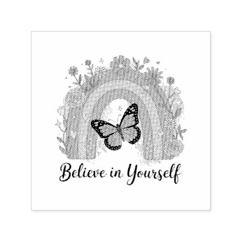 Retro Boho Butterfly Believe In Yourself Water Bot Self-inking Stamp
