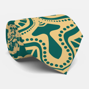 Retro Boho Chic Bohemian Hippie Rosette Mandala Neck Tie