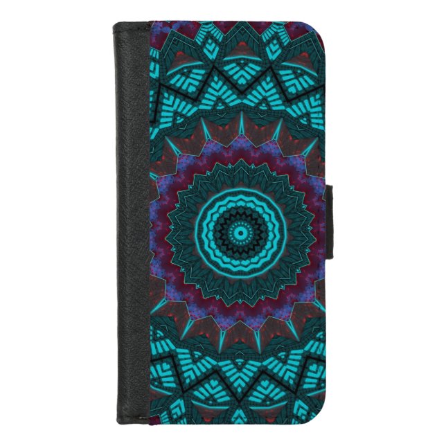 Retro Boho Chic Bohemian Southwestern Mandala  iPhone Wallet Case (Front)
