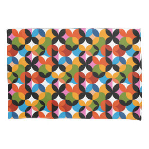 RETRO BOHO Chic Pattern Vibrant Mid Century Modern Pillow Case