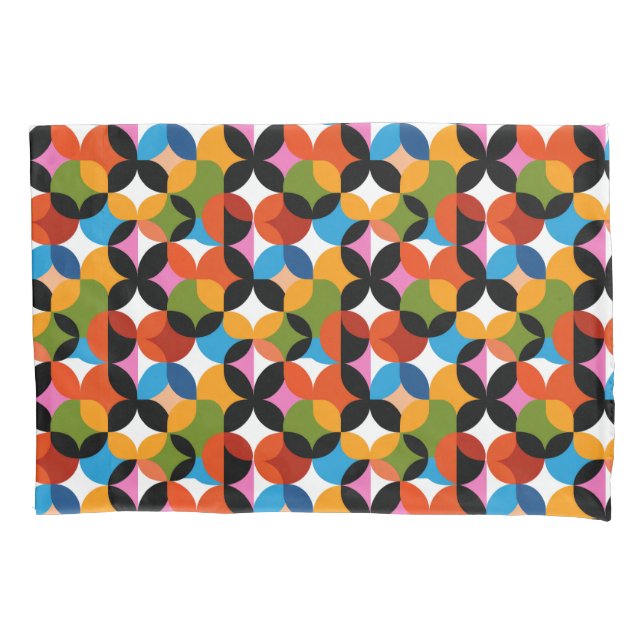 RETRO BOHO Chic Pattern Vibrant Mid Century Modern Pillow Case (Front)