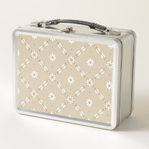 Retro Boho Daisy Metal Lunch Box