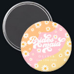 Retro Boho Daisy Personalized Bridesmaid Gift Magnet<br><div class="desc">Retro Boho Daisy Personalized Bridesmaid Gift magnet</div>