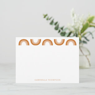 Retro Boho Desert Rainbow Terracotta Personalized  Note Card