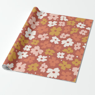 Retro Boho Ditsy Floral Wrapping Paper
