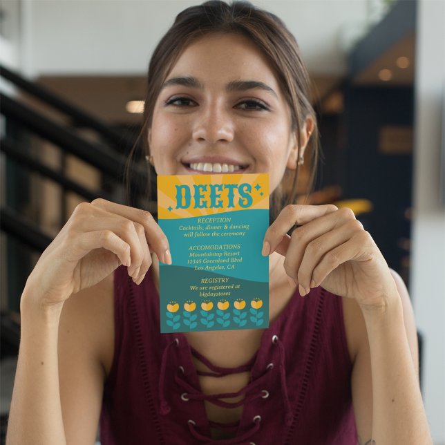 Retro Boho Floral Bold & Bright Spring Wedding Enclosure Card (Creator Uploaded)