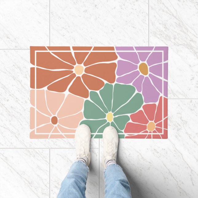 Retro Boho Floral  Doormat (Indoor)