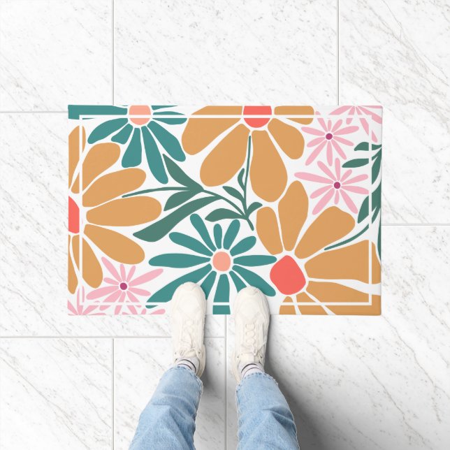 Retro Boho Floral  Doormat (Indoor)