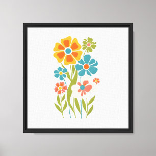 Retro Boho Floral Illustration  Canvas Print
