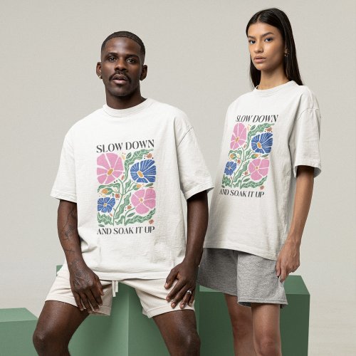 Retro Boho Floral Inspiration Quote T_Shirt
