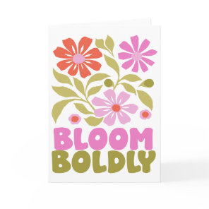 Retro Boho Floral Inspirational Quote Blank Inside Card
