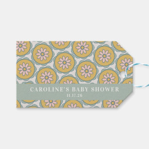Retro Boho Floral Pastel Custom Baby Shower Gift Tags