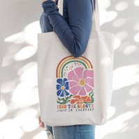 Boho Rainbow Customized Tote Bags for Women Casual Shopping Bag