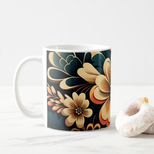 Retro boho flower power  coffee mug