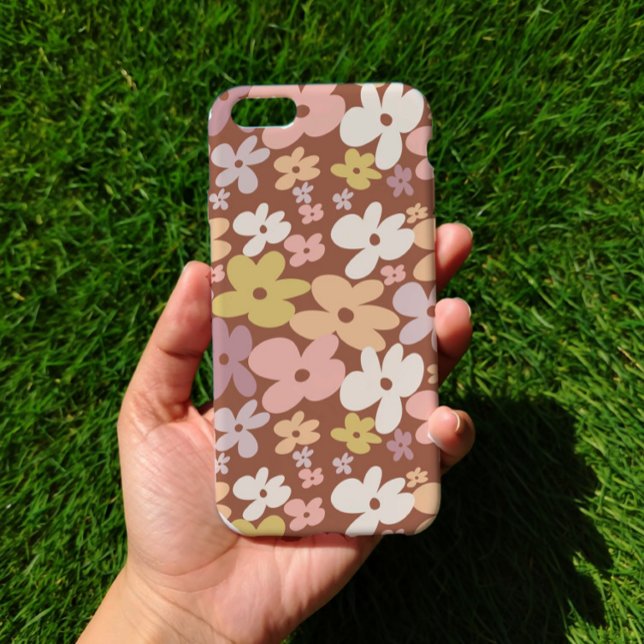 Retro Boho Flower Power Pattern Case-Mate iPhone Case (Creator Uploaded)