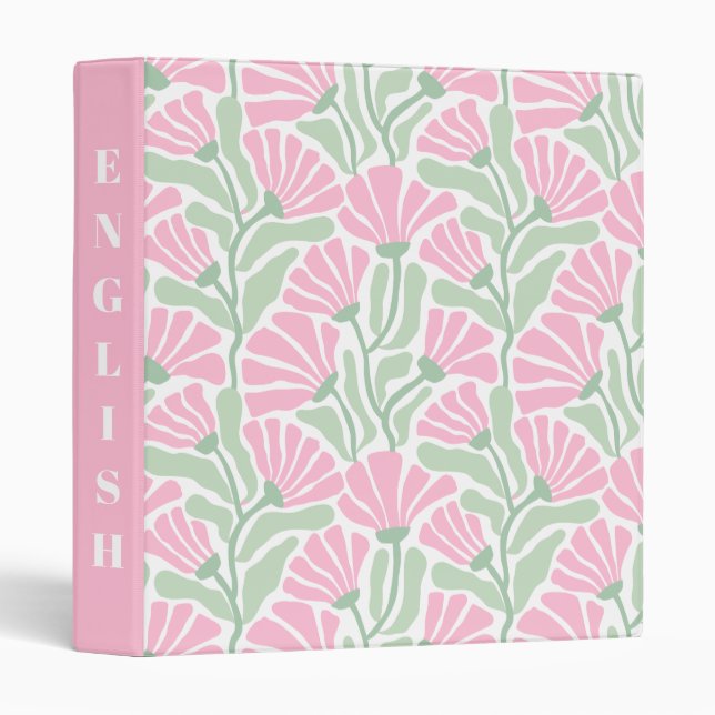 Retro Boho Flowers Aesthetic Binder (Front/Spine)