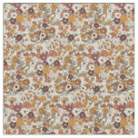 Retro Boho Flowers Mediterranean Pattern Fabric