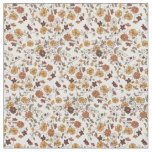 Retro Boho Flowers Mediterranean Pattern Fabric