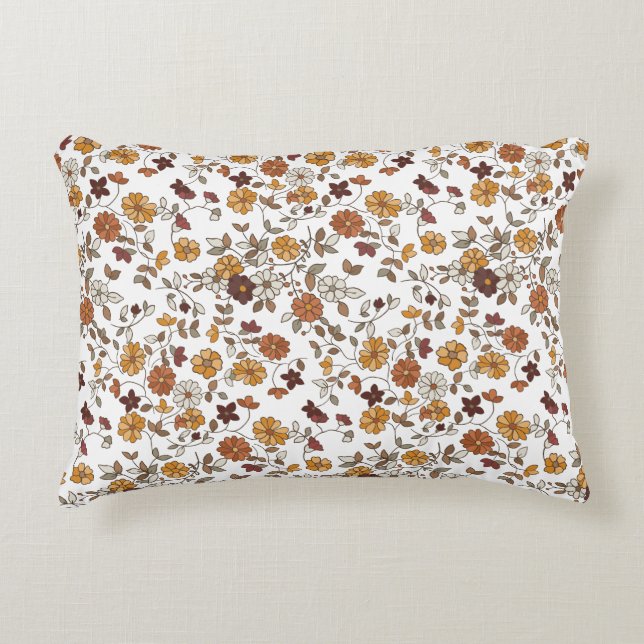 Retro Boho Flowers Pattern  Accent Pillow (Front)