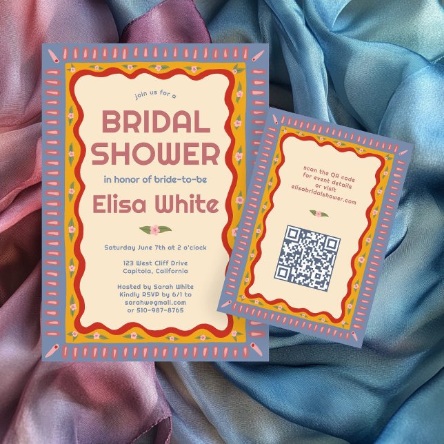 Retro Boho Fun Handmade CUSTOM Bridal Shower  Enclosure Card (Retro Boho Fun Handmade CUSTOM Bridal Shower Enclosure Card
)