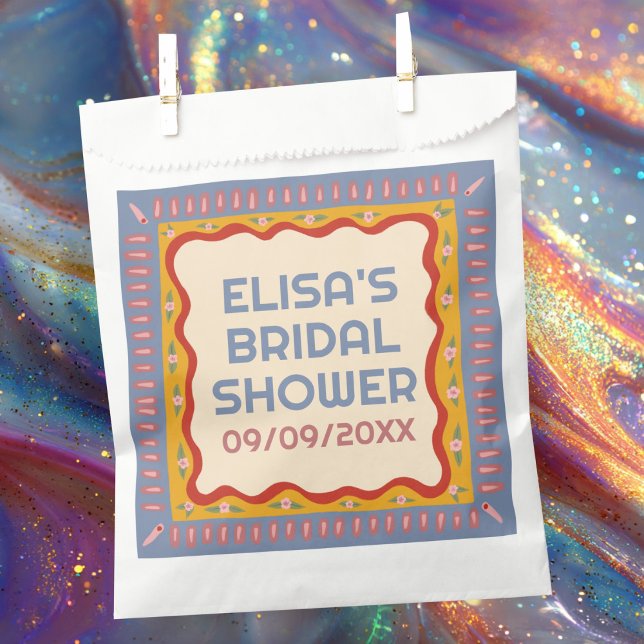 Retro Boho Fun Handmade CUSTOM Bridal Shower  Favor Bag (Retro Boho Fun Handmade CUSTOM Bridal Shower Favor Bag
)