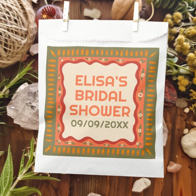 Retro Boho Fun Handmade CUSTOM Bridal Shower  Favor Bag (Retro Boho Fun Handmade CUSTOM Bridal Shower Favor Bag
)