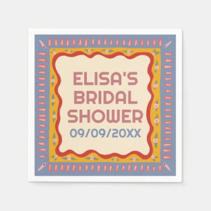 Retro Boho Fun Handmade CUSTOM Bridal Shower  Napkins