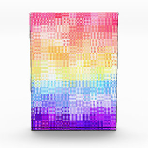 Retro Boho Funky Quirky Xenogender Plaid Pride Acrylic Award