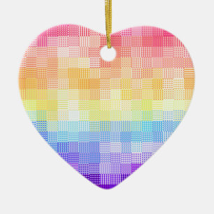 Retro Boho Funky Quirky Xenogender Plaid Pride Ceramic Ornament