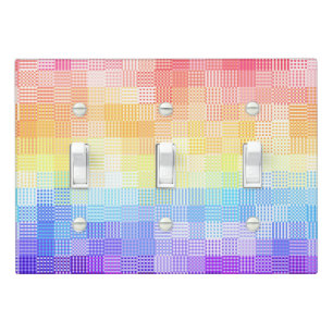Retro Boho Funky Quirky Xenogender Plaid Pride Light Switch Cover